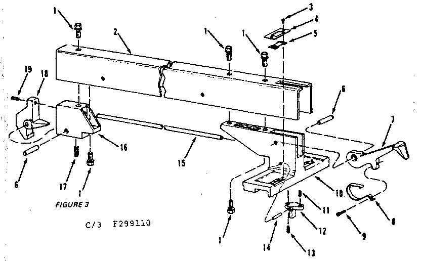 Craftsman 113299110 62363 rip fence assembly diagram