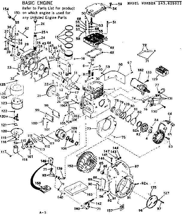Craftsman 91725060 basic engine diagram