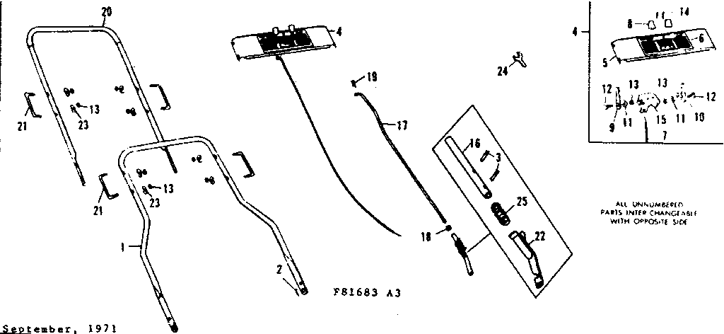 Craftsman 53681683 handle assembly diagram