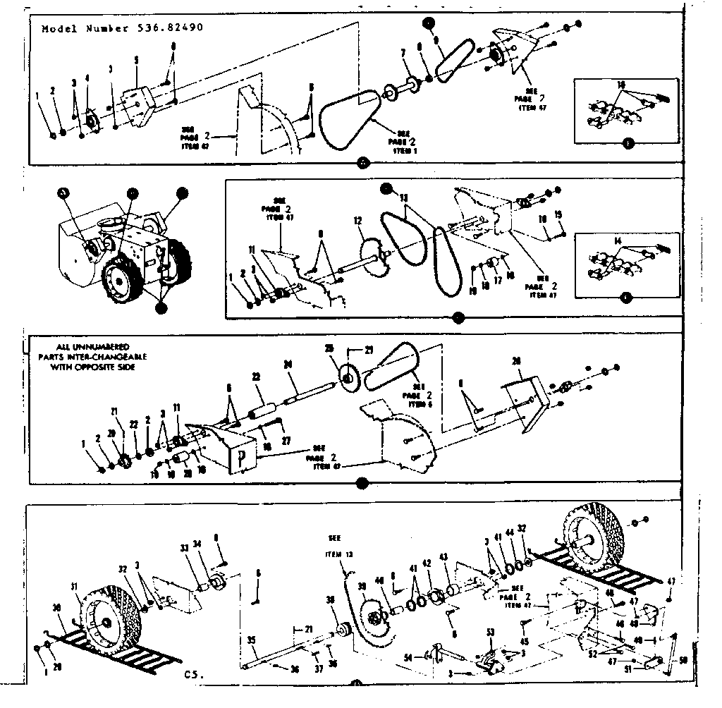 Craftsman 53682490 pulley and wheel assembly diagram