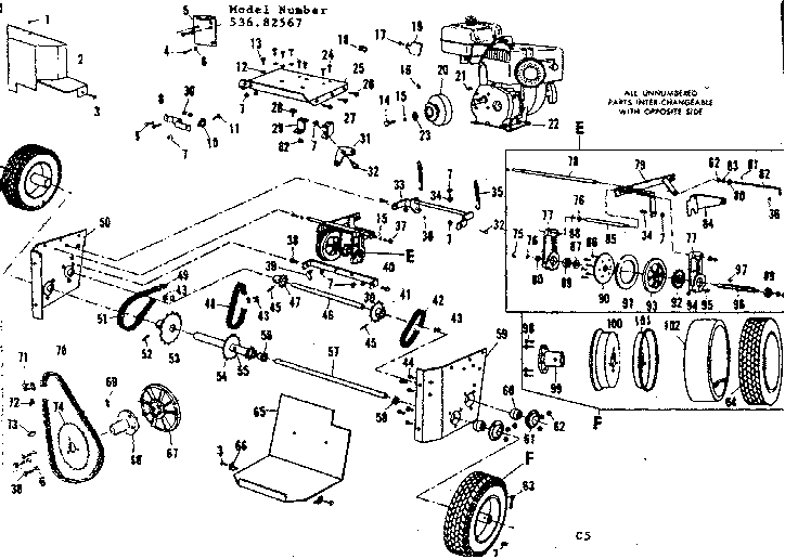 Craftsman 53682567 chassis assembly diagram