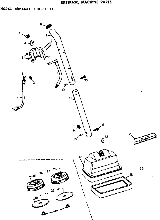 Kenmore 10081111 external machine parts diagram