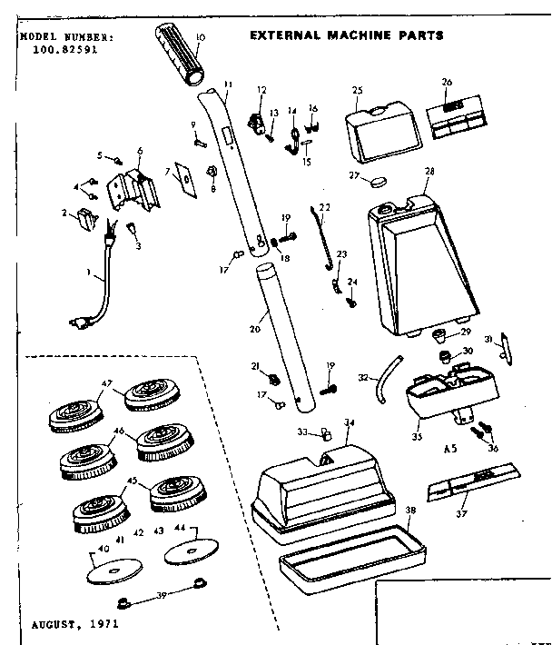 Kenmore 10082591 external machine parts diagram