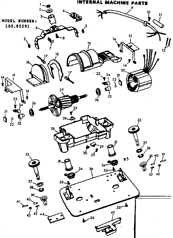Kenmore 10082591 internal machine parts diagram