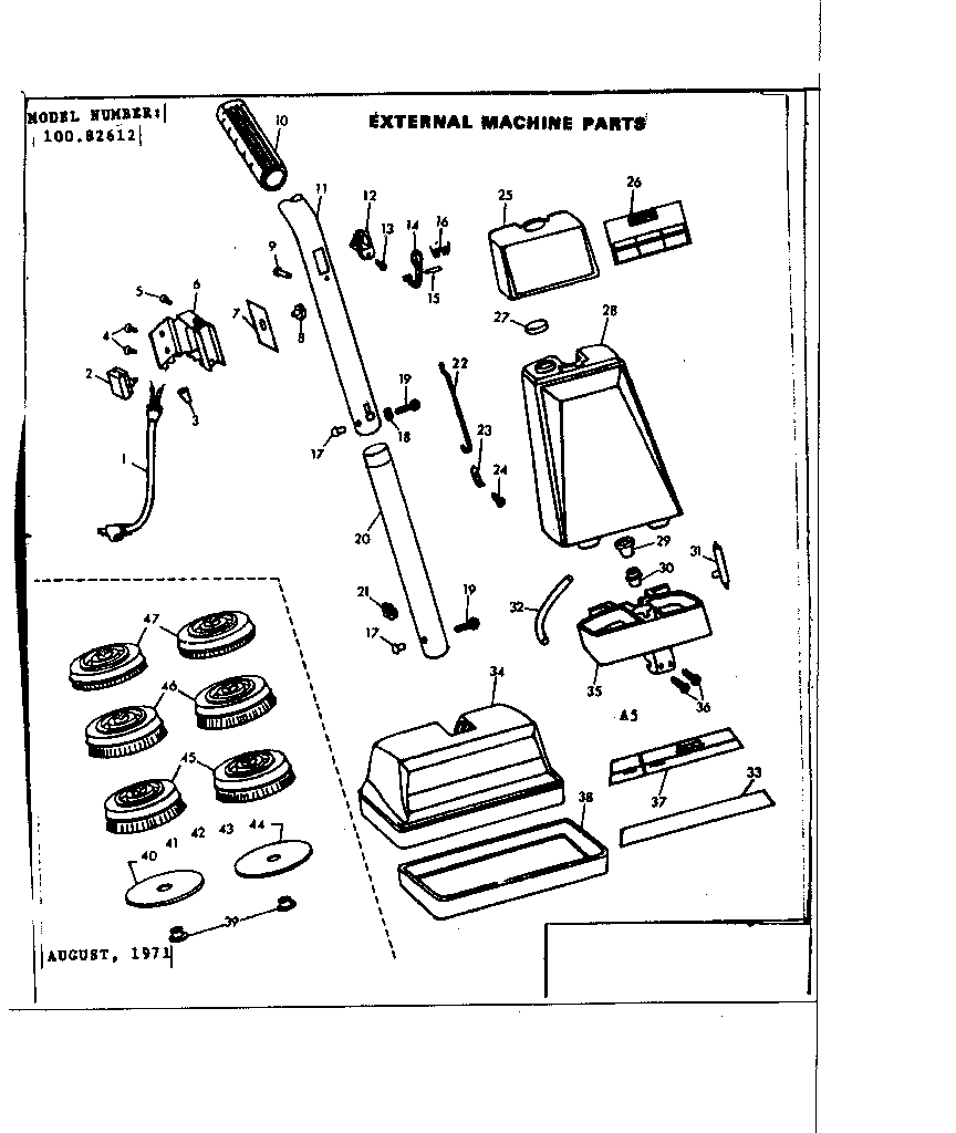 Kenmore 10082612 external machine parts diagram
