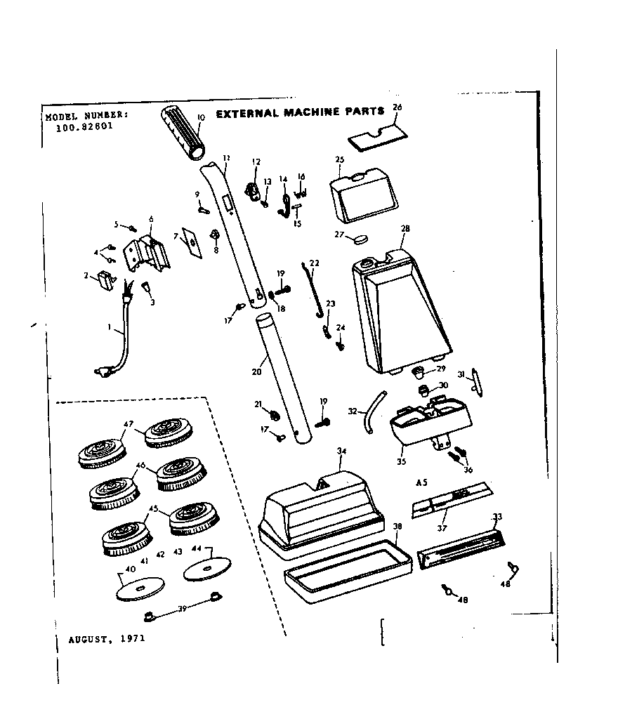 Kenmore 10082801 external machine parts diagram