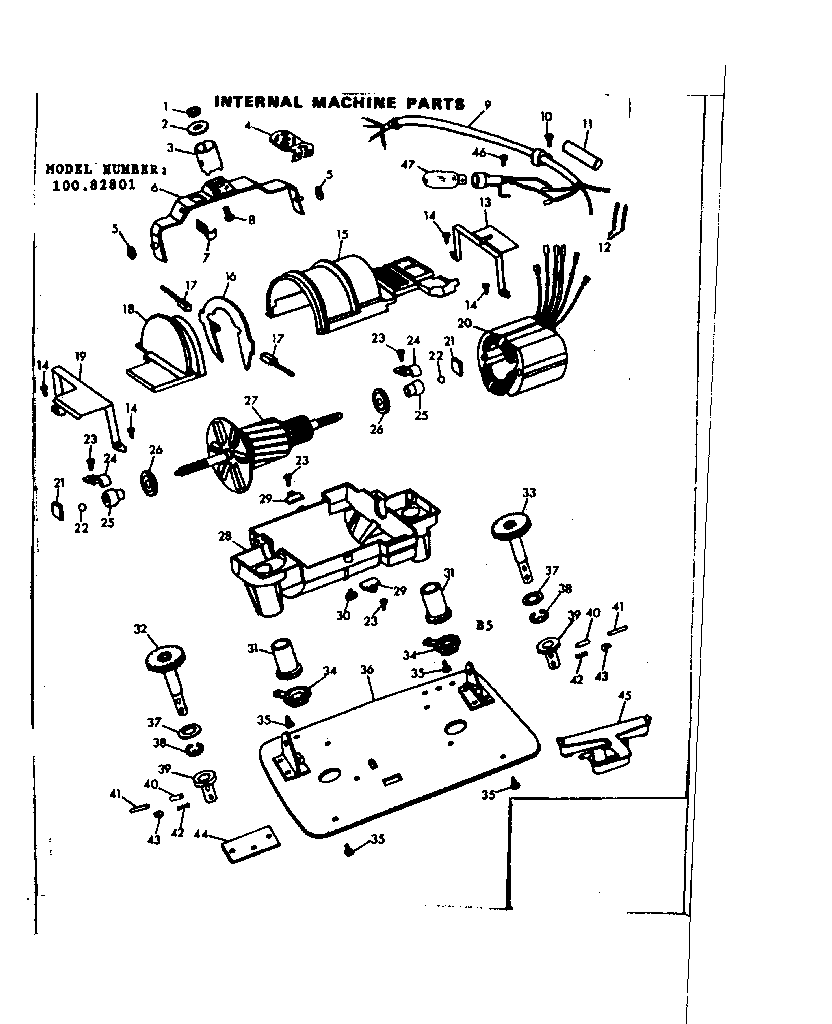 Kenmore 10082801 internal machine parts diagram