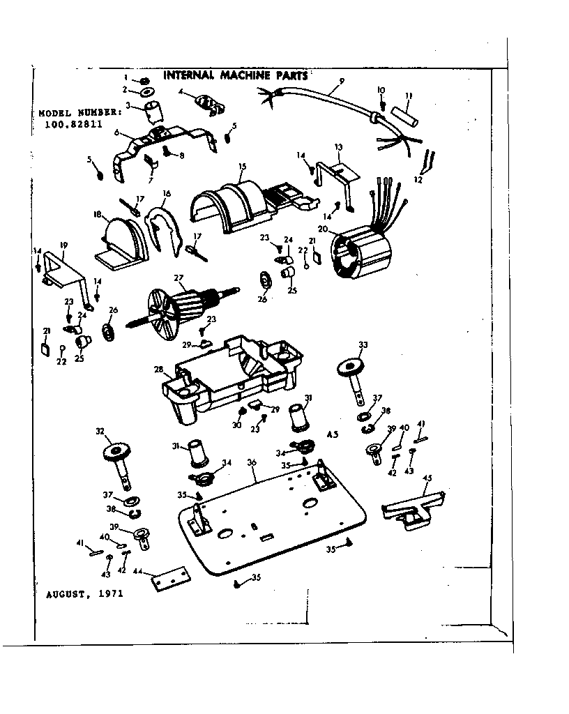 Kenmore 10082811 internal machine parts diagram