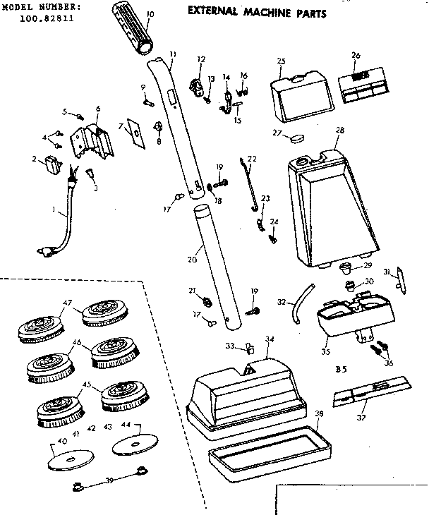 Kenmore 10082811 external machine parts diagram