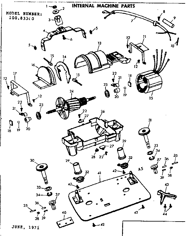 Kenmore 10083300 internal machine parts diagram