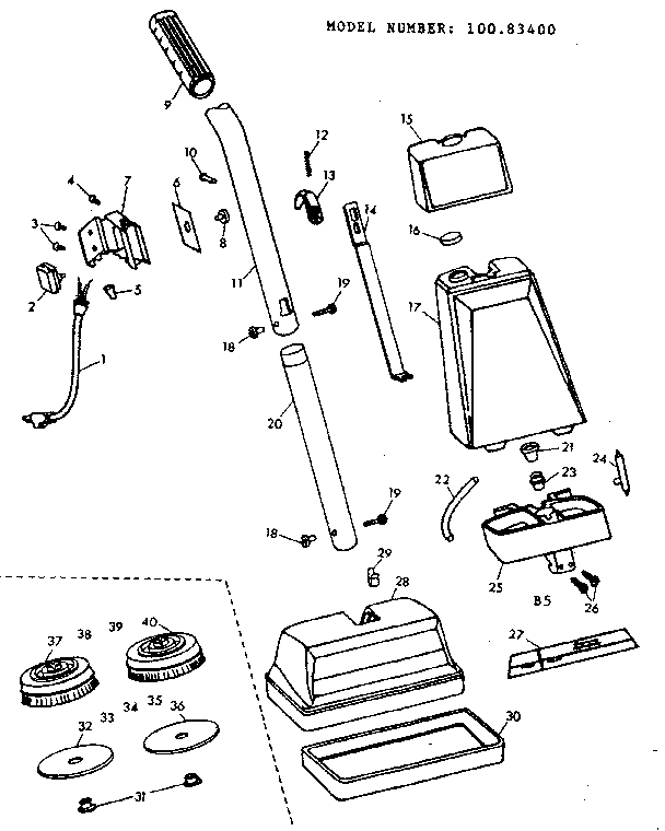 Kenmore 10083400 external machine parts diagram