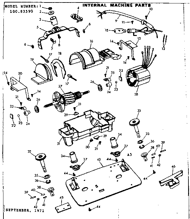 Kenmore 10083590 internal machine parts diagram