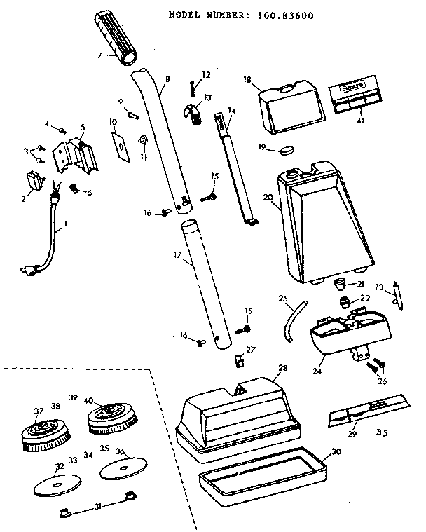 Kenmore 10083600 external machine parts diagram