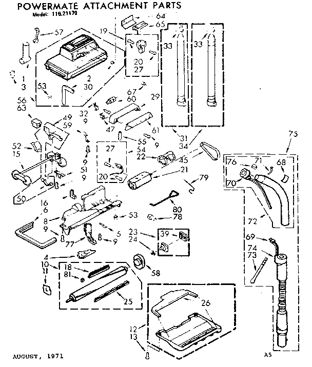 Kenmore 11621170 powermate parts diagram