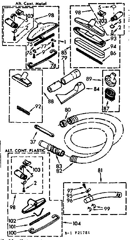 Kenmore 11621781 attachment parts diagram