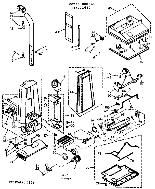 Kenmore 11631680 unit parts diagram