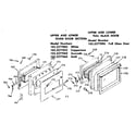 Kenmore 1033277023 upper & lower oven door section and full glass door diagram