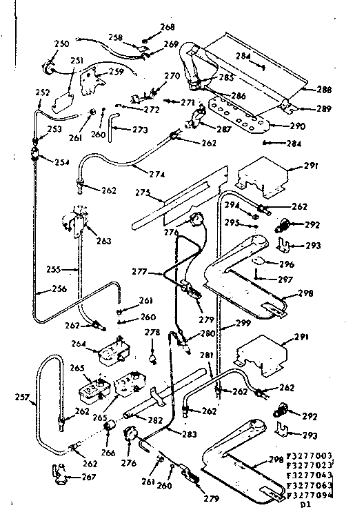 Kenmore 1033277003 burner section diagram