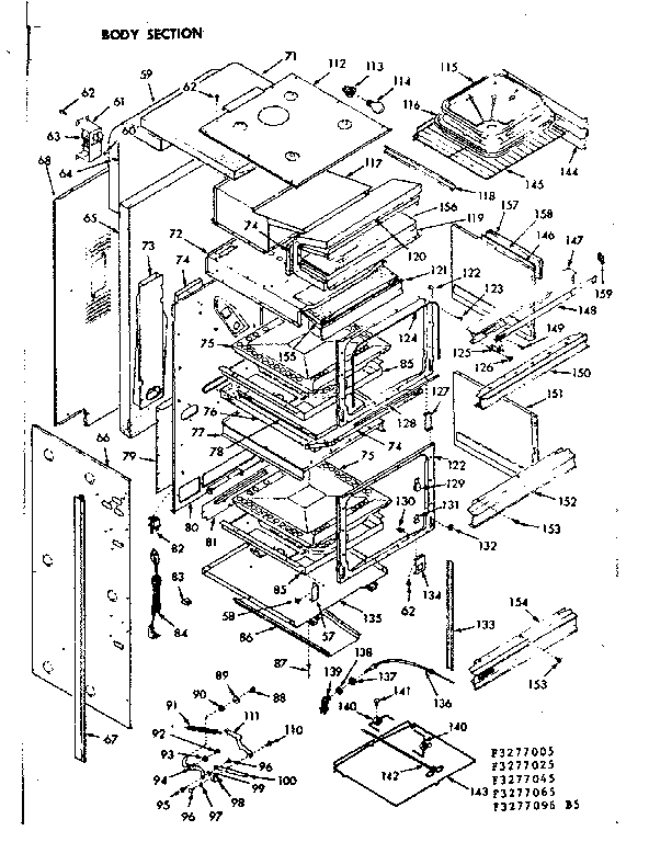 Kenmore 1033277025 body section diagram