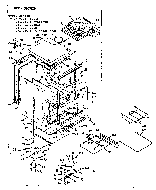 Kenmore 1034267064 body section diagram