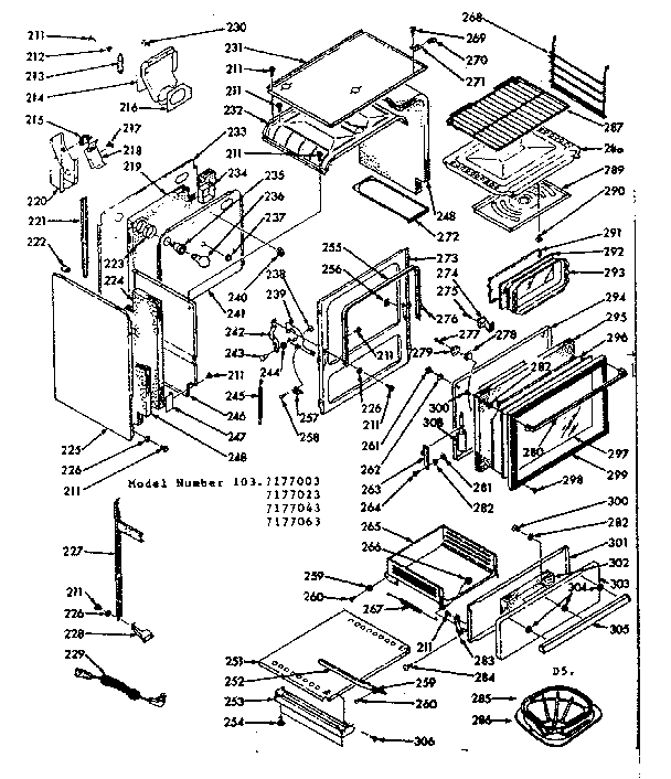 Kenmore 1037177023 body section diagram