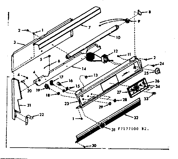 Kenmore 1037177160 backguard section diagram