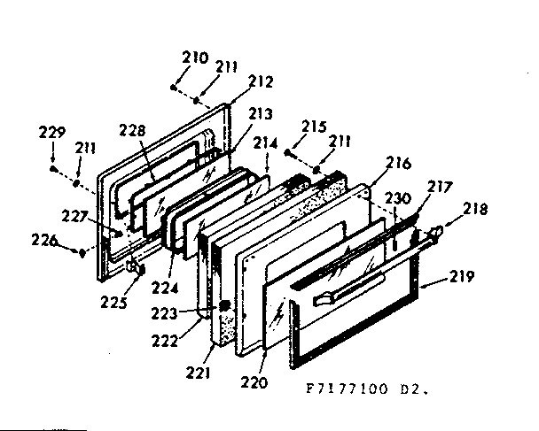 Kenmore 1037177160 oven door section diagram