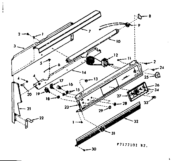 Kenmore 1037177161 backguard section diagram