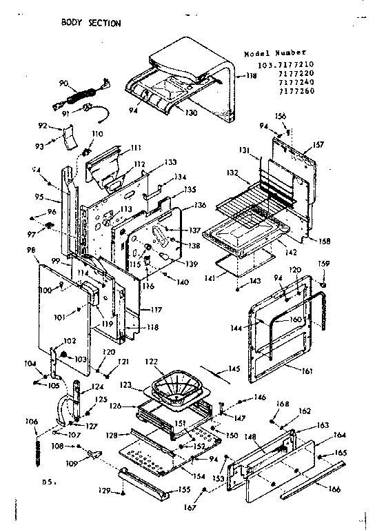 Kenmore 1037177210 body section diagram