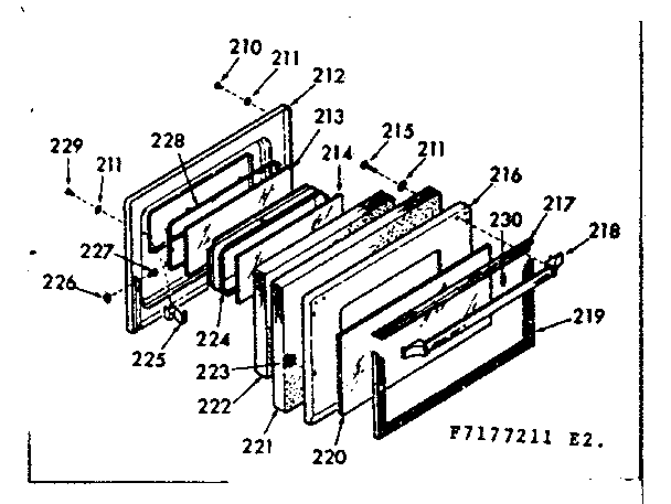Kenmore 1037177261 oven door section diagram
