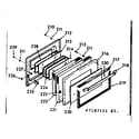 Kenmore 1037187121 oven door section diagram