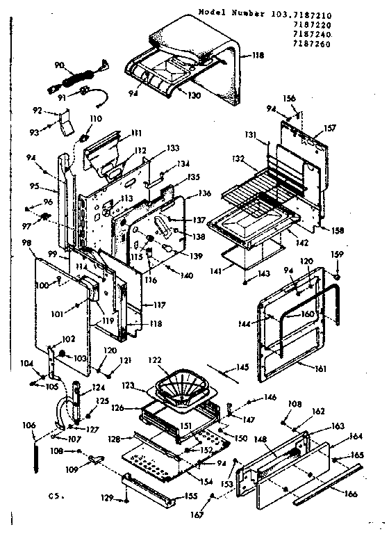 Kenmore 1037187260 body section diagram