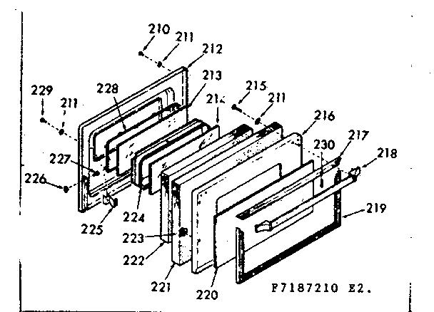 Kenmore 1037187260 oven door section diagram