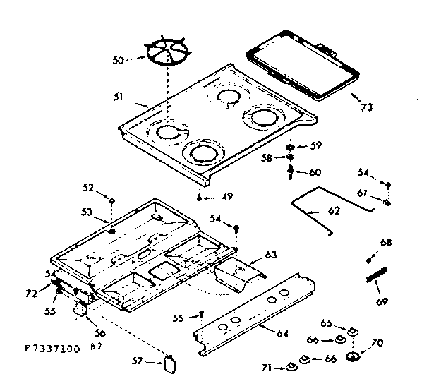 Kenmore 1037337100 main top section diagram