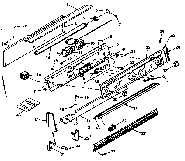 Kenmore 1037337240 backguard section diagram
