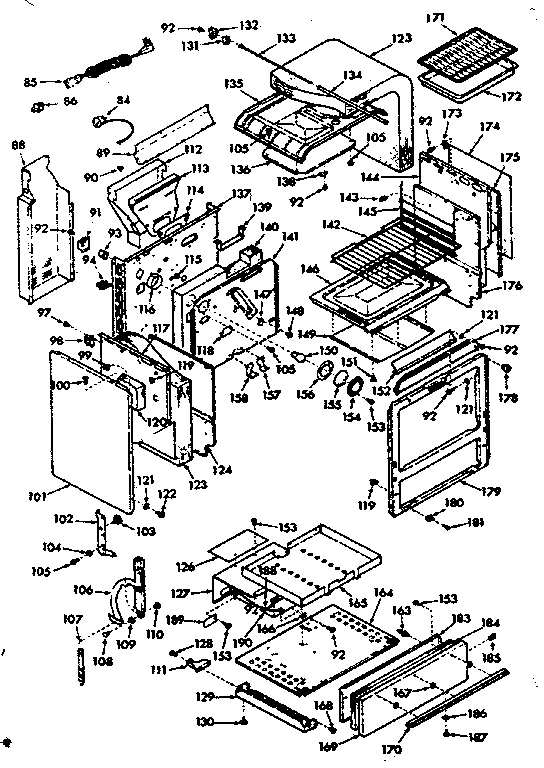 Kenmore 1037337240 backguard section diagram