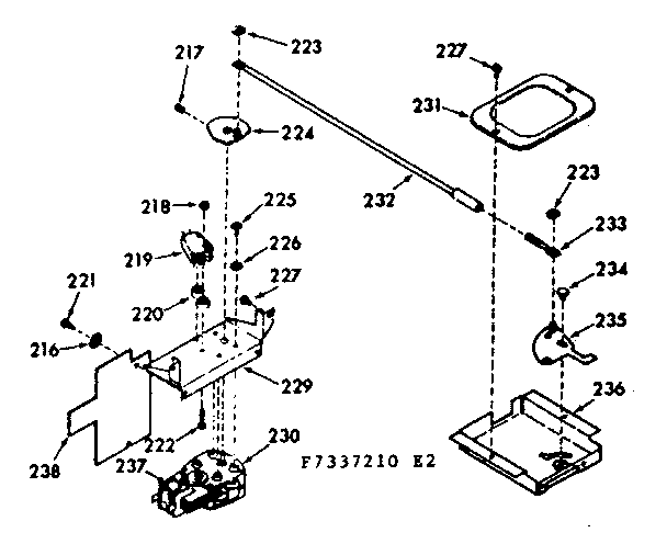 Kenmore 1037337240 oven door section diagram