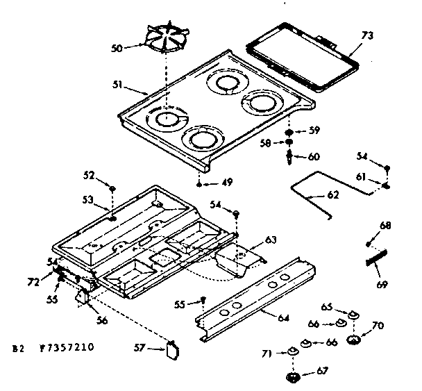 Kenmore 1037357220 main top section diagram