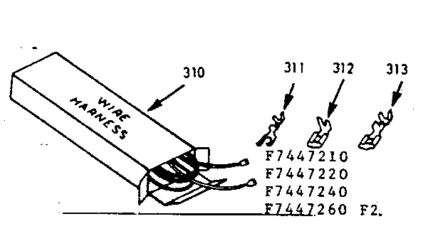 Kenmore 1037447210 wire harness & components diagram