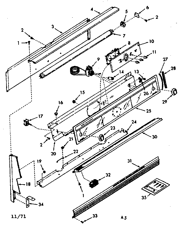 Kenmore 1037467210 backguard section diagram
