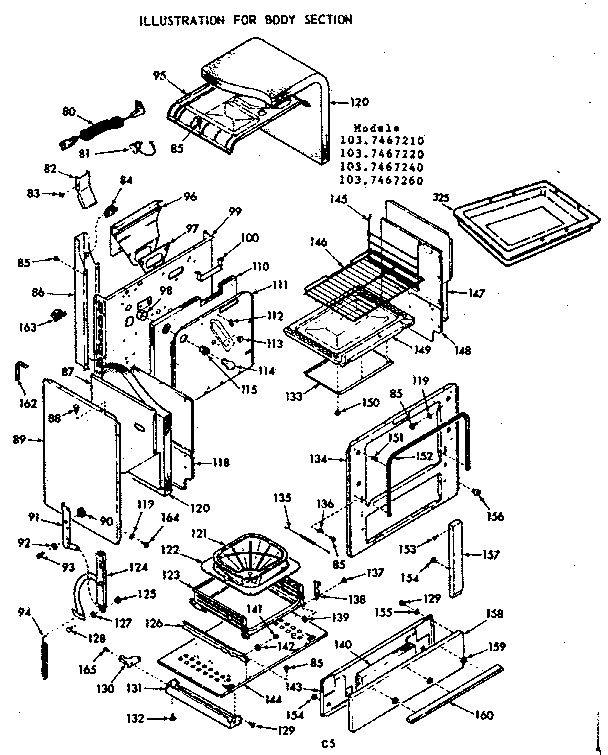 Kenmore 1037467210 body section diagram
