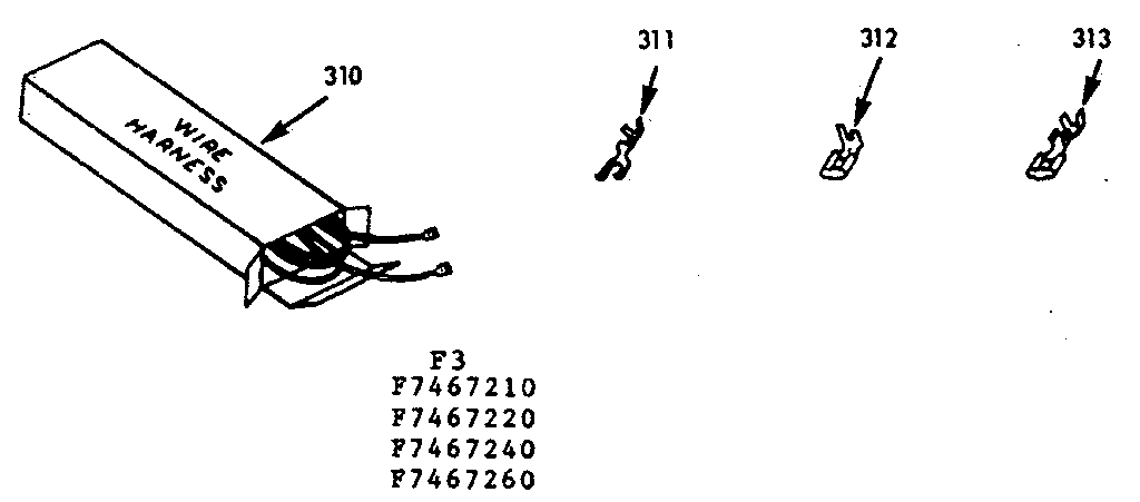 Kenmore 1037467210 wire harness & components diagram