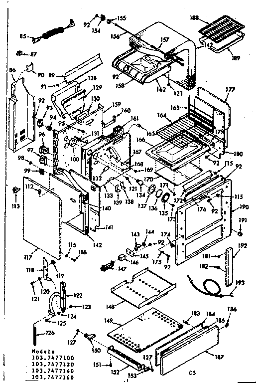 Kenmore 1037477140 body section diagram