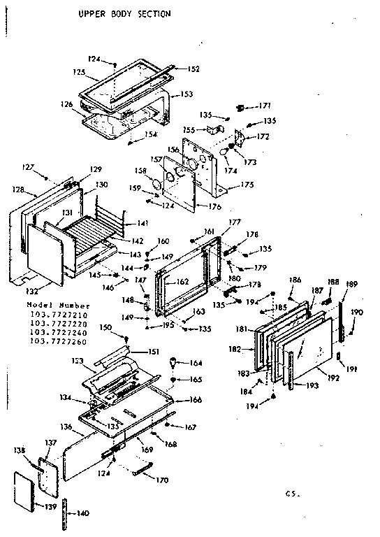 Kenmore 1037727210 upper body section diagram