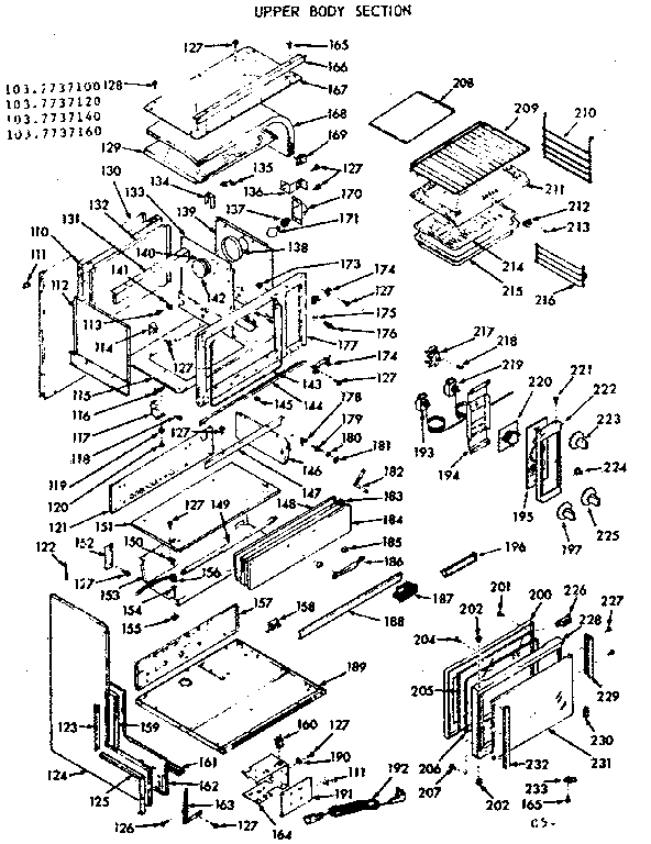 Kenmore 1037737100 upper body section diagram