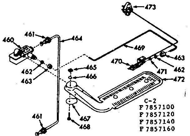 Kenmore 1037857140 upper oven burner section diagram