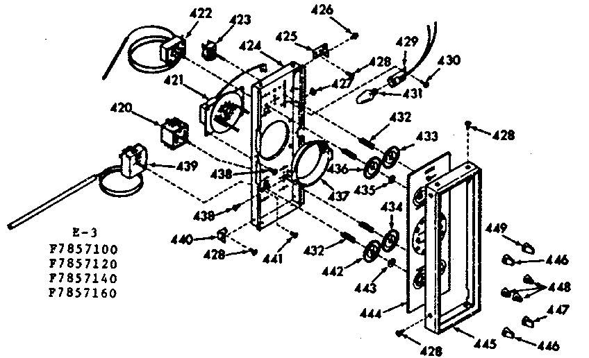 Kenmore 1037857140 control panel section diagram