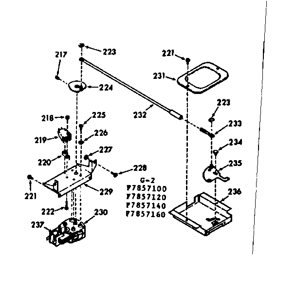 Kenmore 1037857140 power lock section diagram