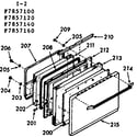 Kenmore 1037857120 oven door section diagram
