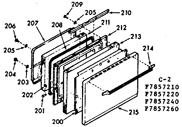 Kenmore 1037857220 oven door diagram